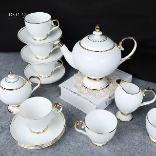 Bộ trà cao cấp kẻ chỉ vàng 