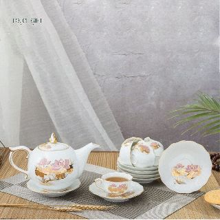 Bộ bình trà sứ tro bóng 