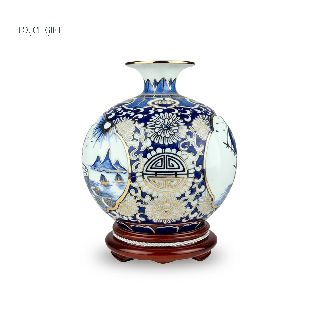 Bình hút lộc vẽ vàng tiểu cảnh  