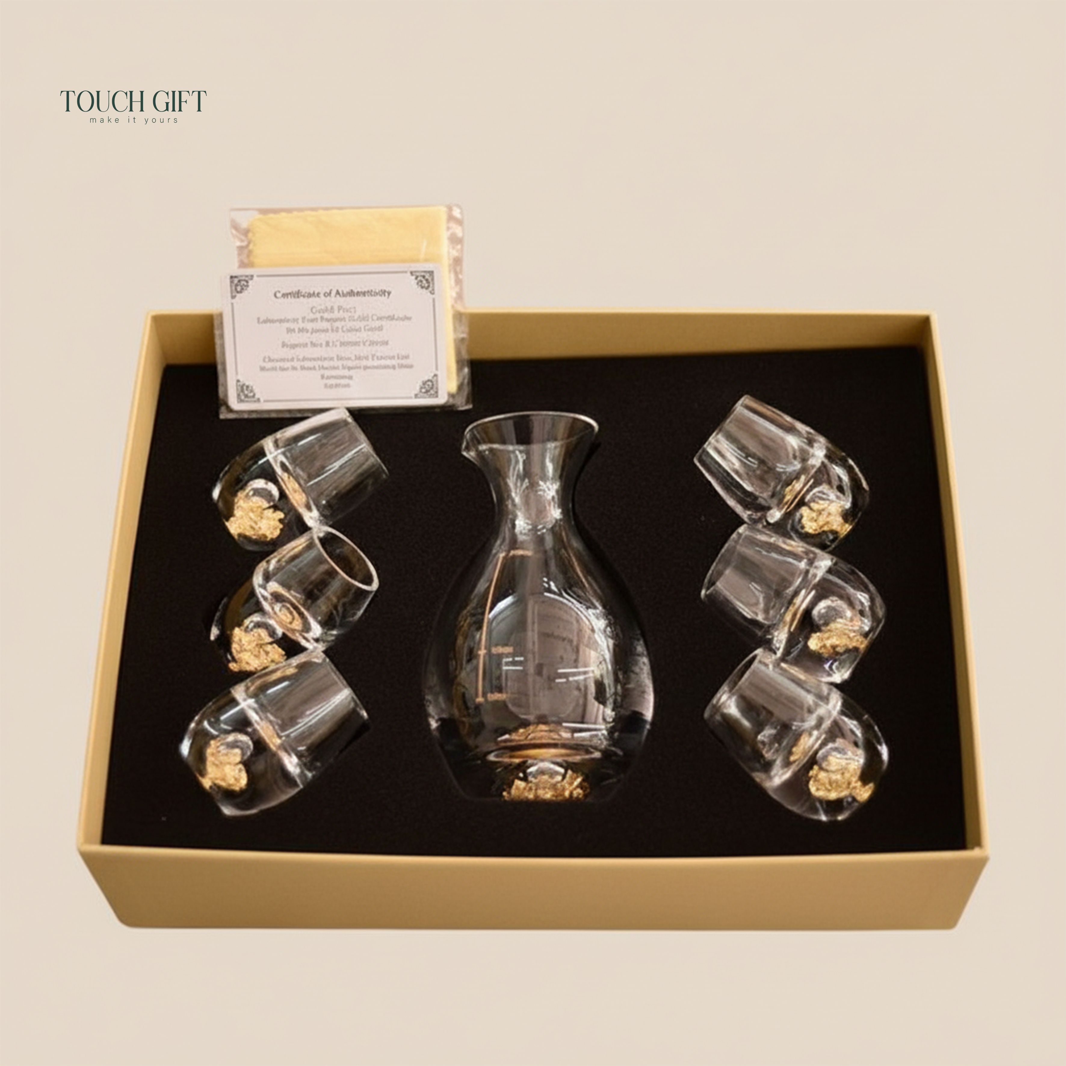 Bộ ly uống rượu mạnh dát vàng 