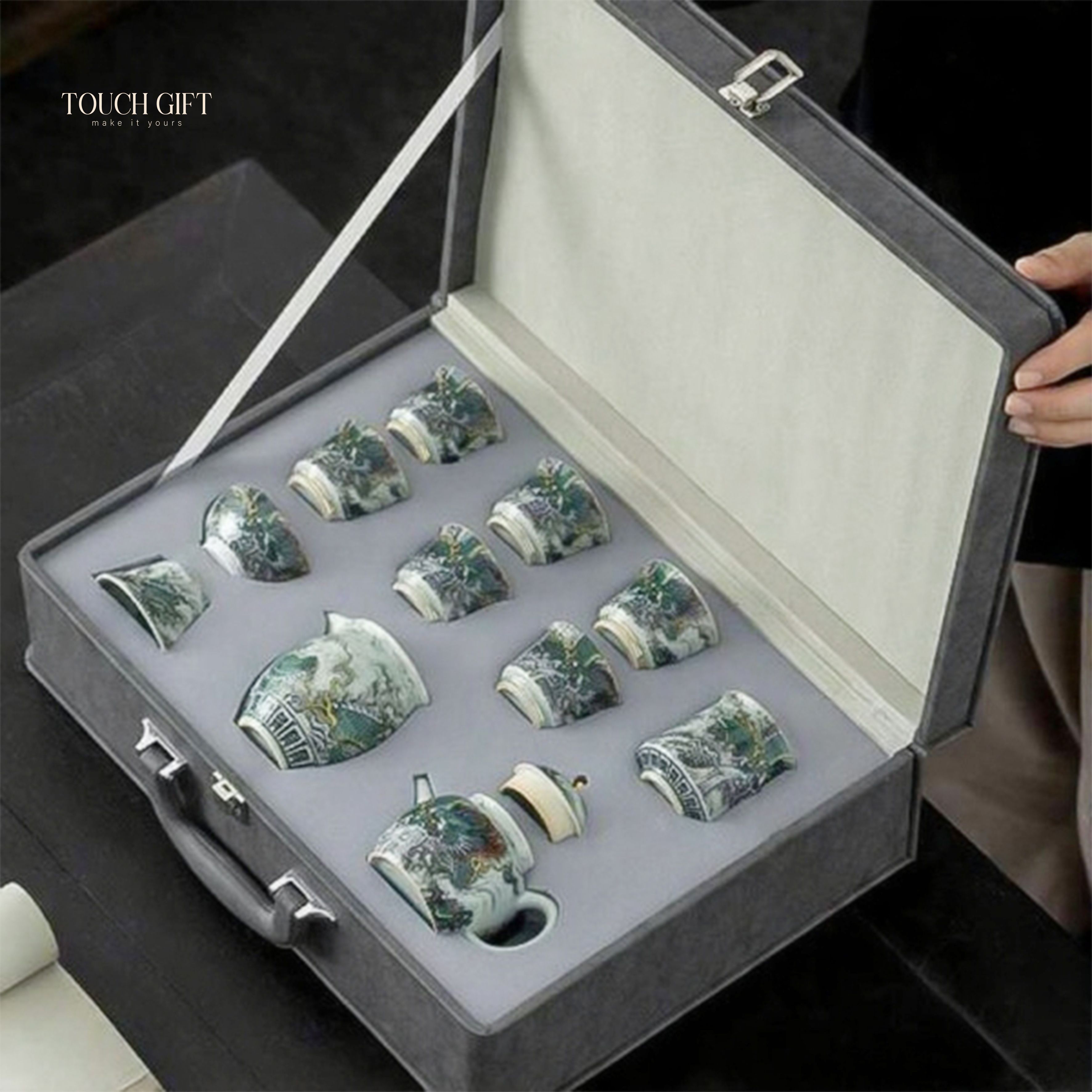 Bộ Trà Vân Long Mạ Bạc