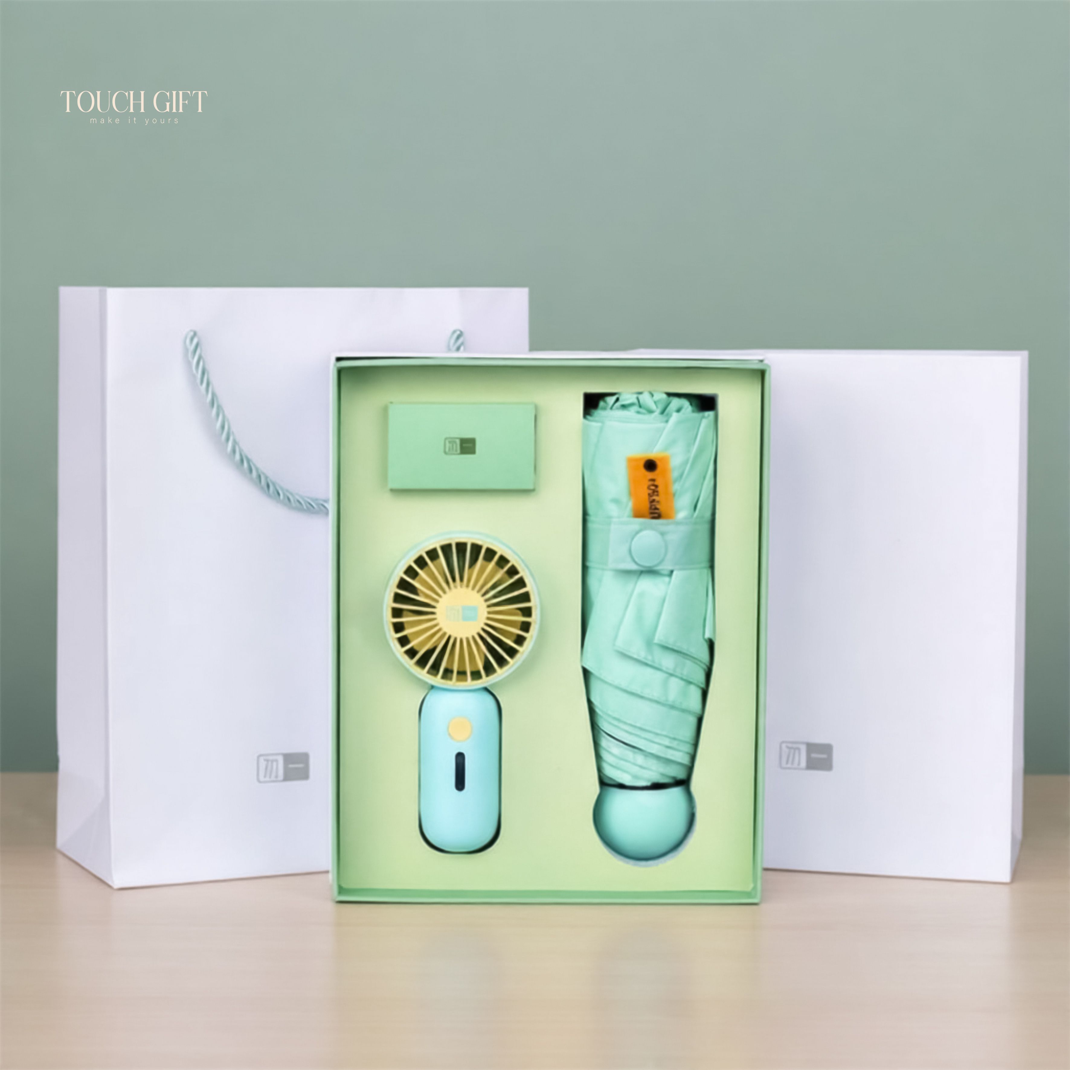 Sét ô và quạt cầm tay mini 