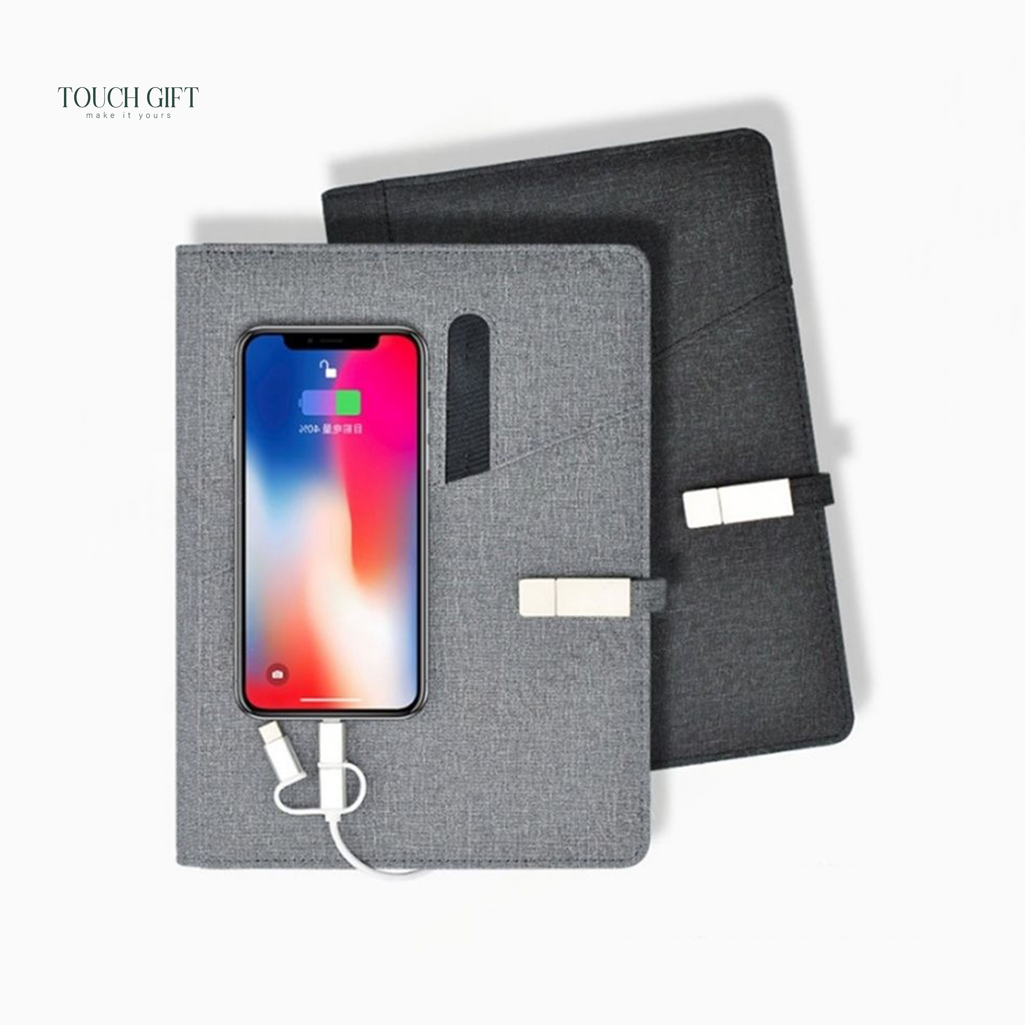 Sổ da tích hợp sạc dự phòng 